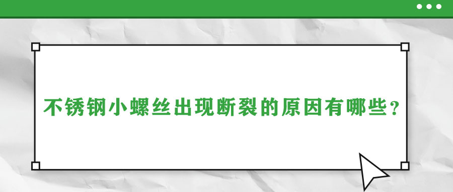 不銹鋼小螺絲出現(xiàn)斷裂的原因有哪些？